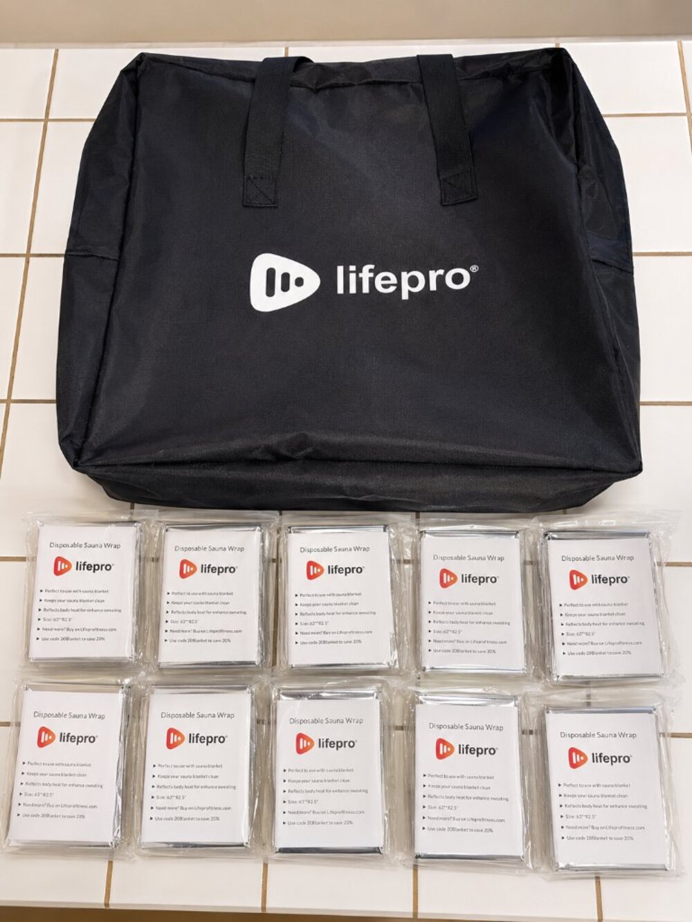 NEW LifePro Sauna Blanket Carrying Bag + 10 Disposable Sauna Wraps